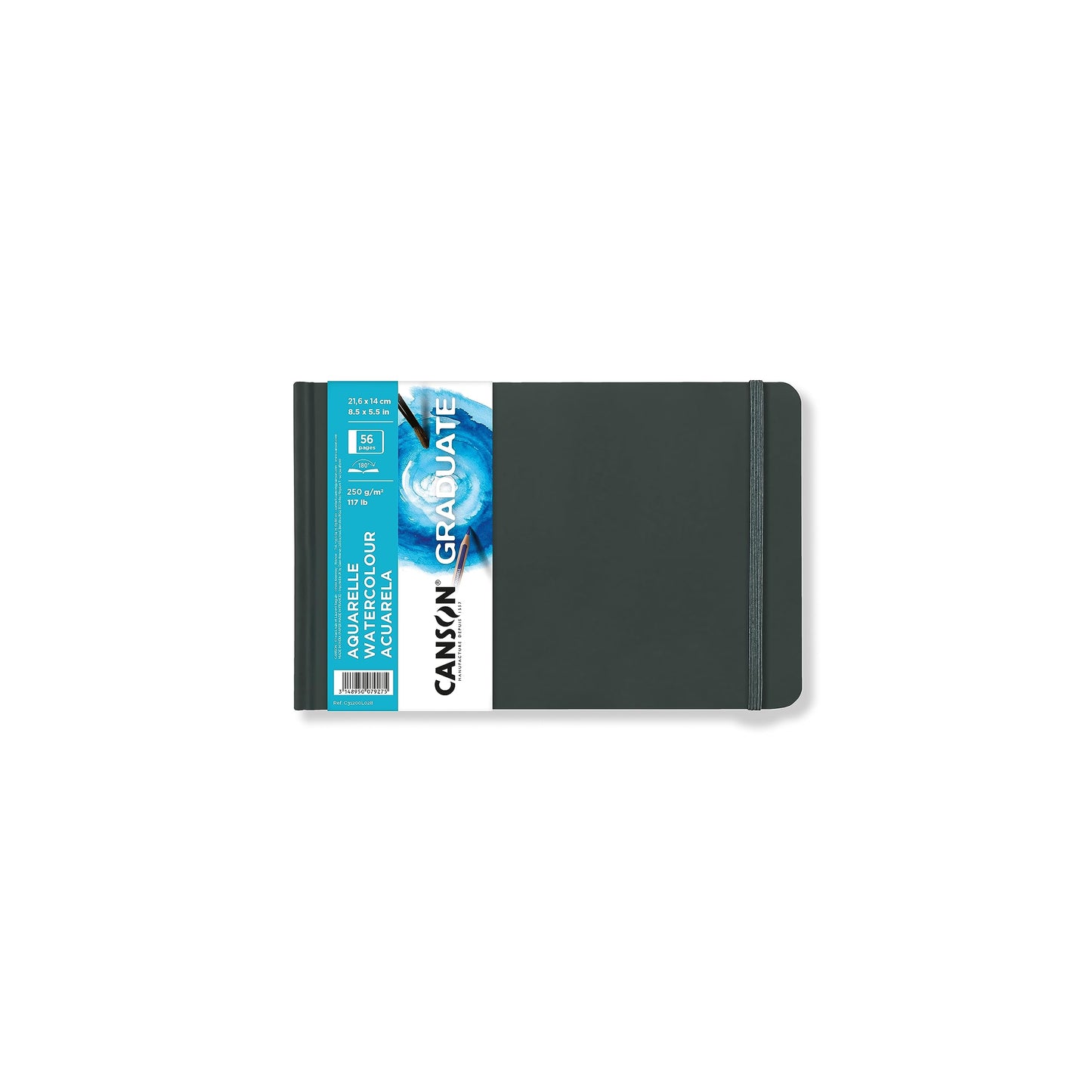 BLOCK CANSON GRADUATE AQUARELLE 14X21.6CM.250G. 56HJ DOBLE CARA ATENUADO Y LISO 74153