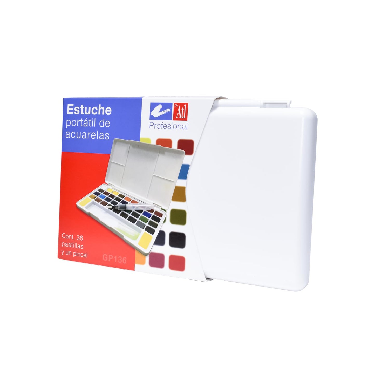 ACUARELA ATL PORTATIL CON 36 COLORES BASICOS  1 PINCEL GP136 30157