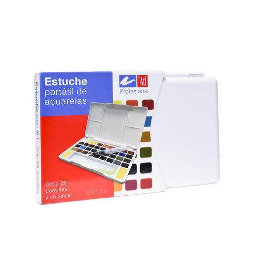 ACUARELA ATL PORTATIL CON 36 COLORES BASICOS  1 PINCEL GP136 30157