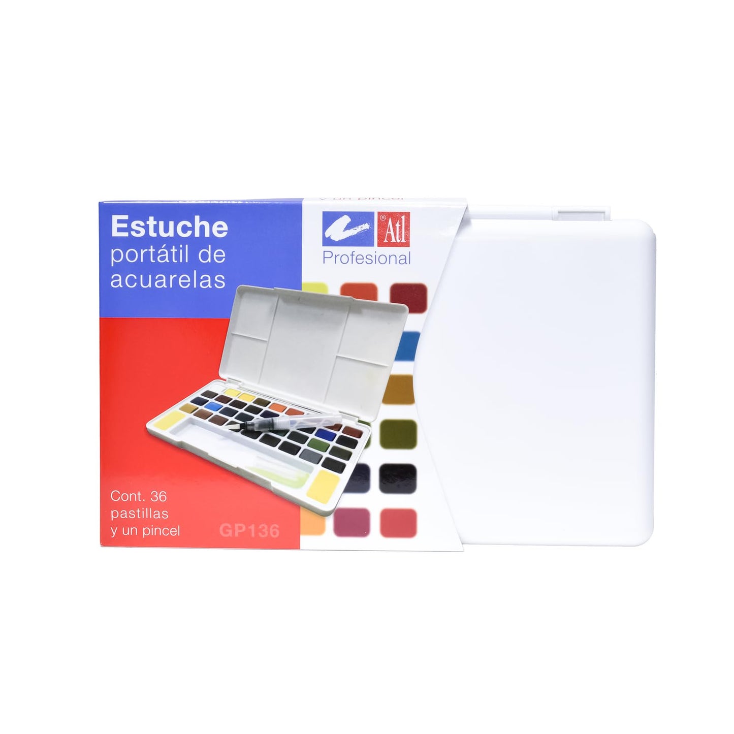 ACUARELA ATL PORTATIL CON 36 COLORES BASICOS  1 PINCEL GP136 30157