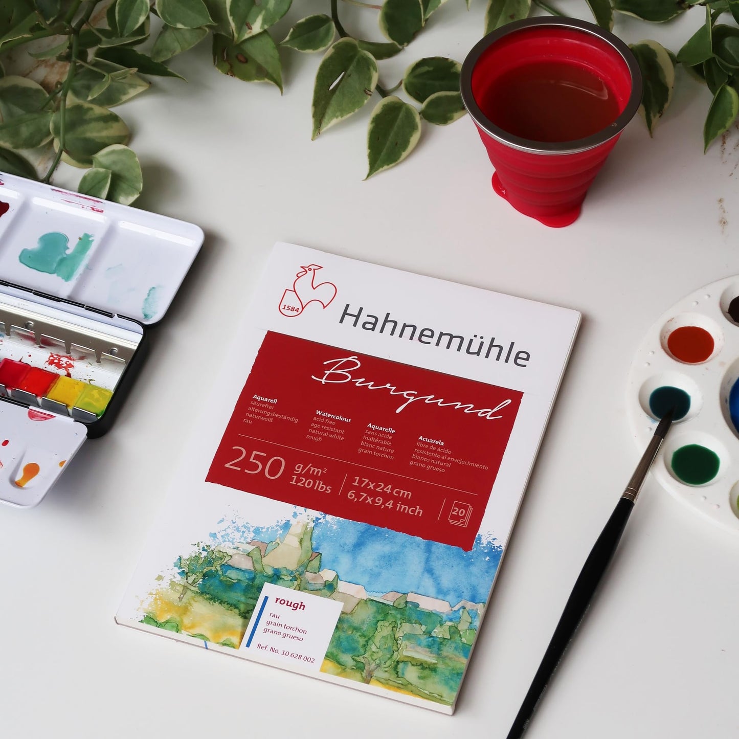 BLOCK HAHNEMÜHLE ACUARELA BURGUND 20HJ 24X32CM 250GSM PAPEL MATE 20638
