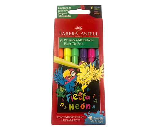 MARCADOR FC FIESTA 45 NEON X 6 PINTA FINA BAG 555304