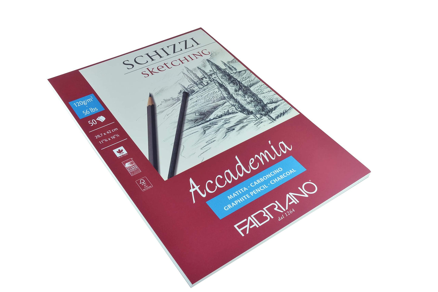 BLOCK FABRIANO ACADEMIA SKETCH 50H  29.7X42CM G120 558942