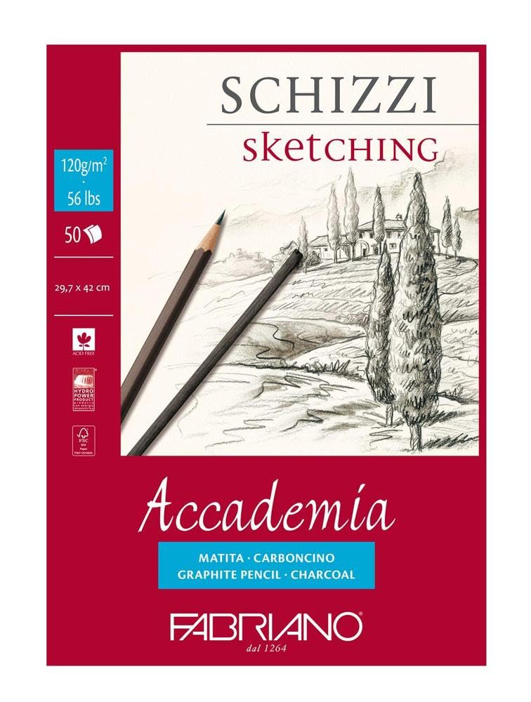 BLOCK FABRIANO ACADEMIA SKETCH 50H  29.7X42CM G120 558942