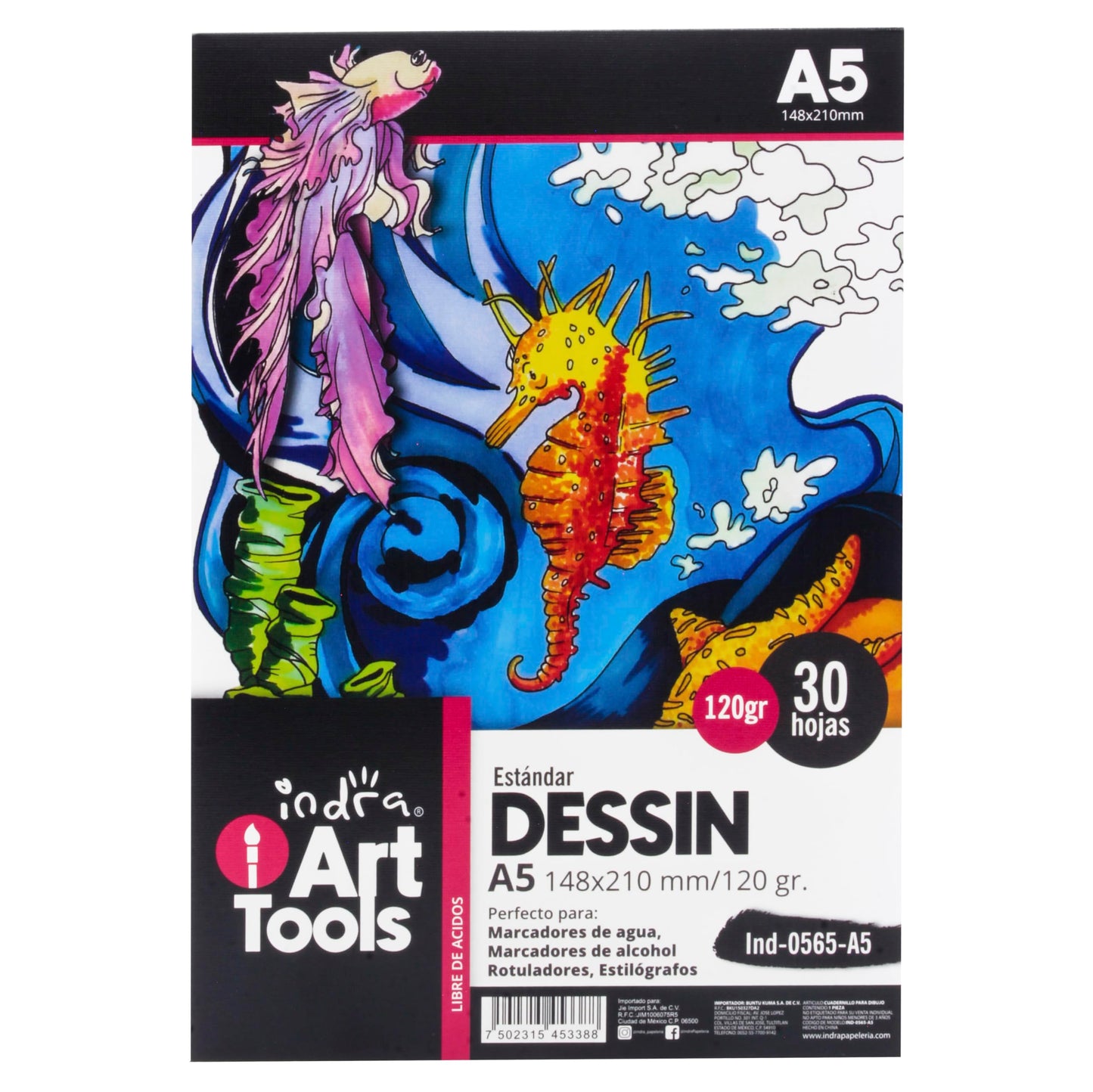BLOCK ART TOOLS INDRA DESSIN 30HJ 210X297MM120GR IND-0565-A5
