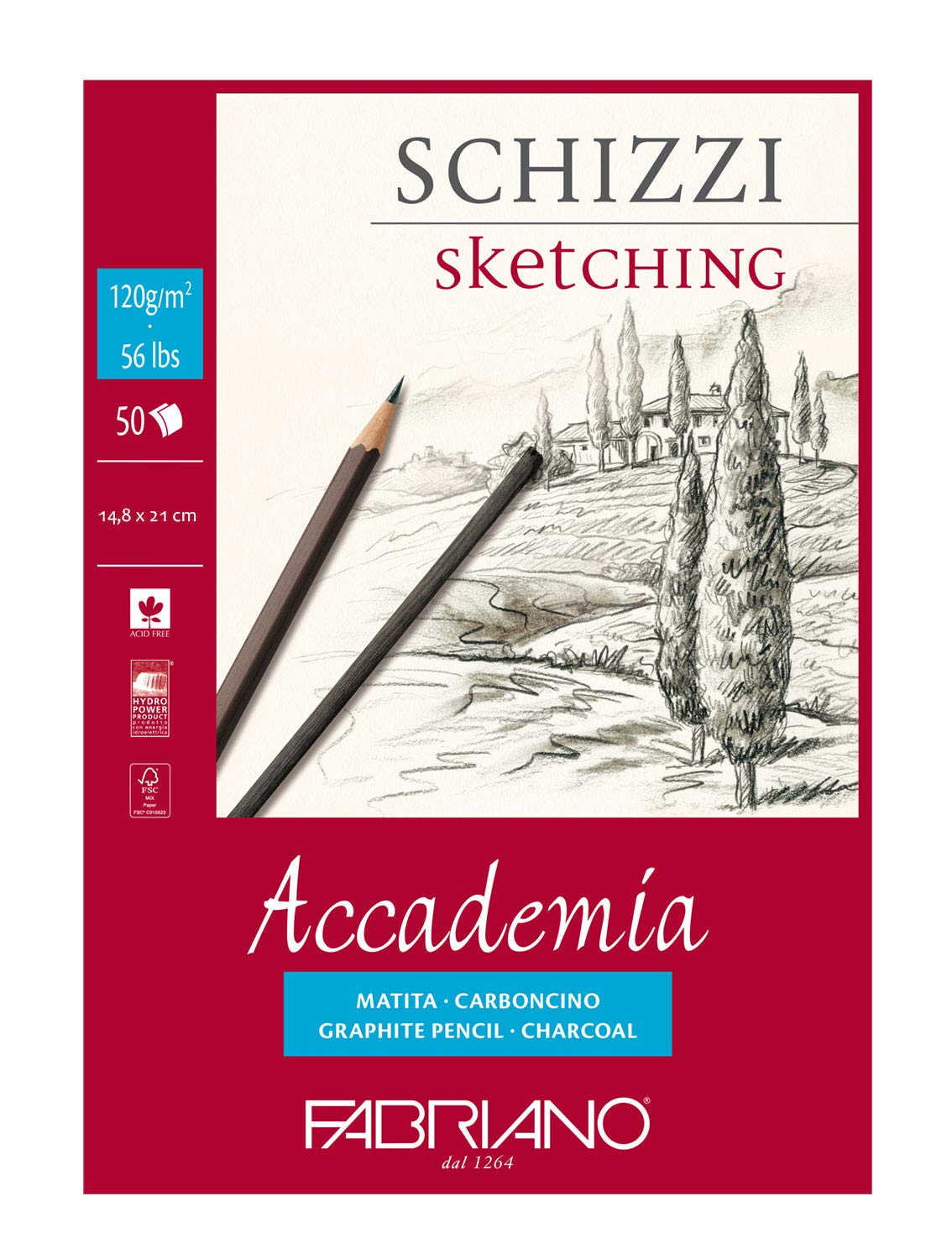 BLOCK FABRIANO ACADEMIA SHIZZI SKETCHING 50H 14.8X21CM G120 558421