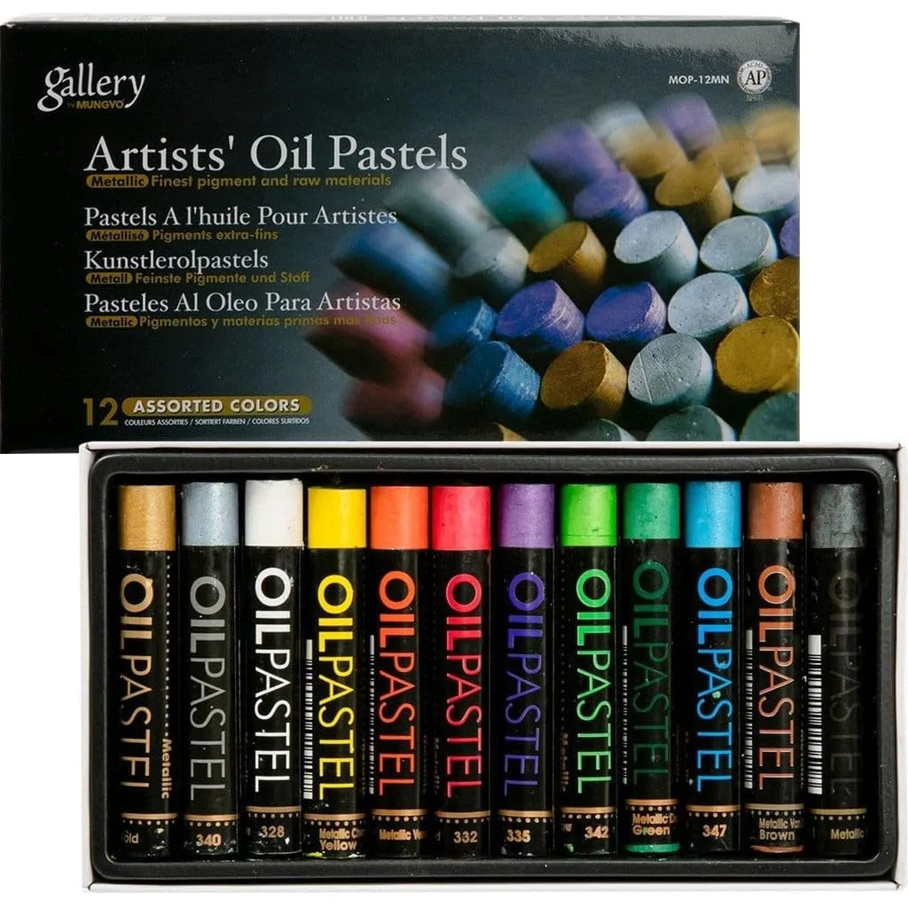 PASTEL AL OLEO MUNGYO MOP12MN METALICOS 731112