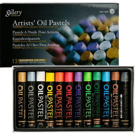 PASTEL AL OLEO MUNGYO MOP12MN METALICOS 731112