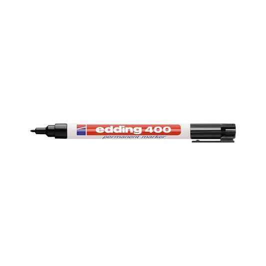 MARCADOR EDDING PERMANENTE RECARGABLE P. FINA 1MM CAJA NEGRO 61-E-400-01