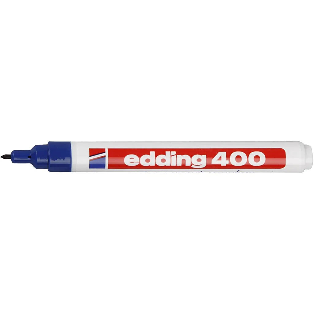 MARCADOR EDDING PERMANENTE RECARGABLE P. FINA 1MM CAJA AZUL 61-E-400-03