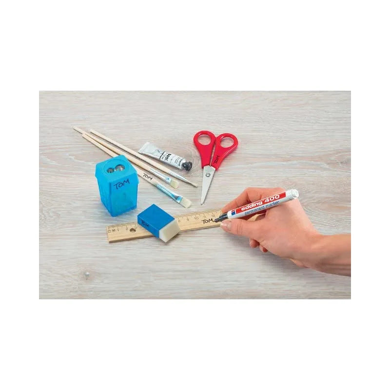 MARCADOR EDDING PERMANENTE RECARGABLE P. FINA 1MM CAJA AZUL 61-E-400-03