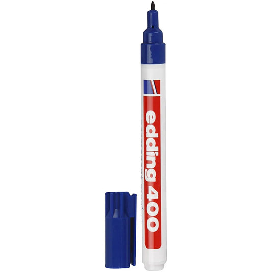 MARCADOR EDDING PERMANENTE RECARGABLE P. FINA 1MM CAJA AZUL 61-E-400-03