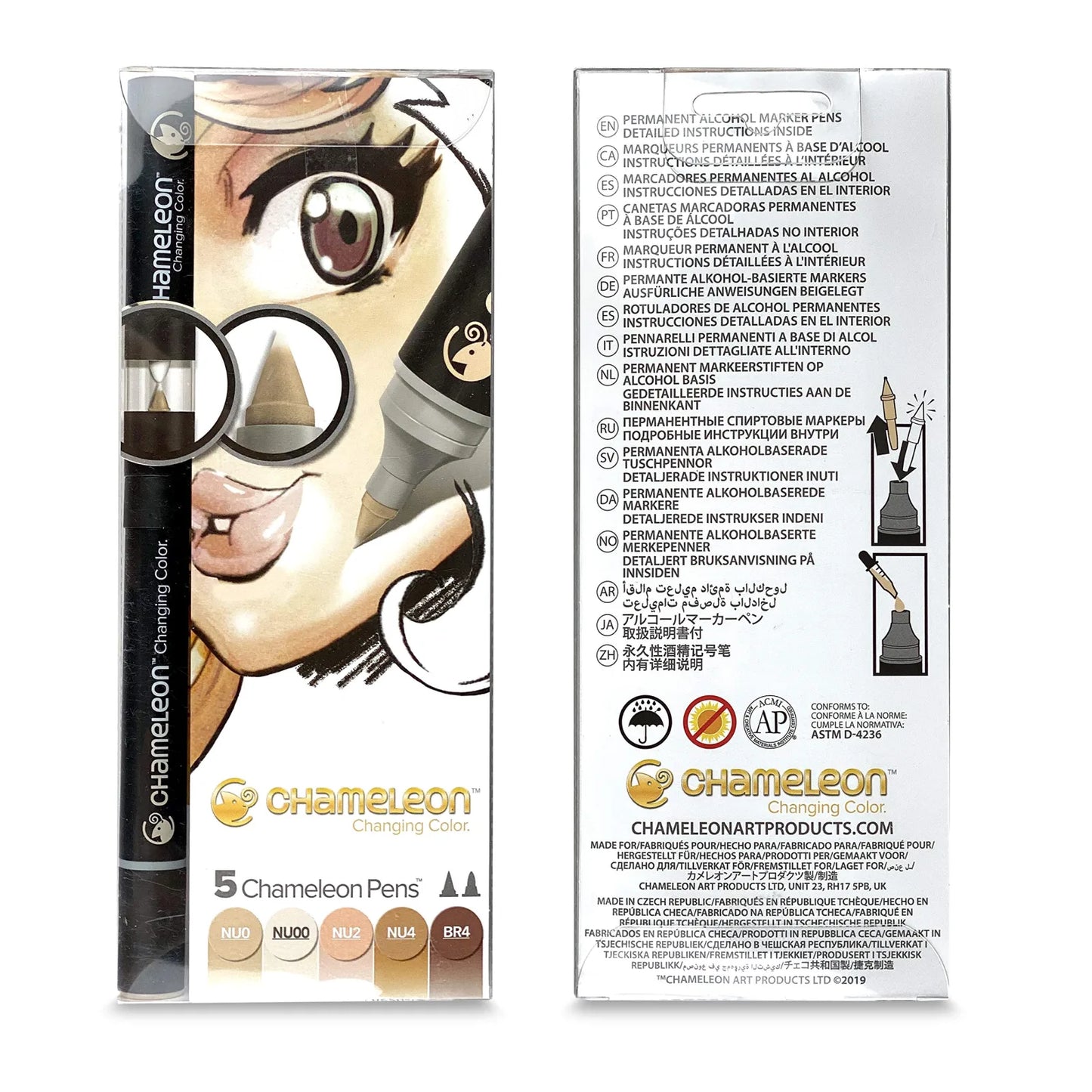 ROTULADORES CHAMELEON DOBLE PUNTA TONOS PIEL X 5 PZ ECHCT0510