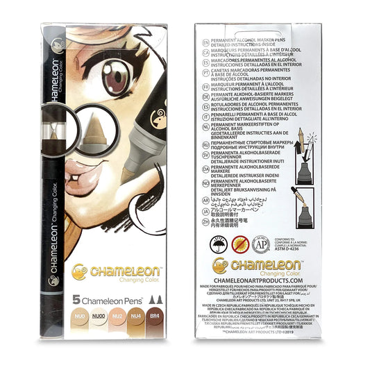 ROTULADORES CHAMELEON DOBLE PUNTA TONOS PIEL X 5 PZ ECHCT0510