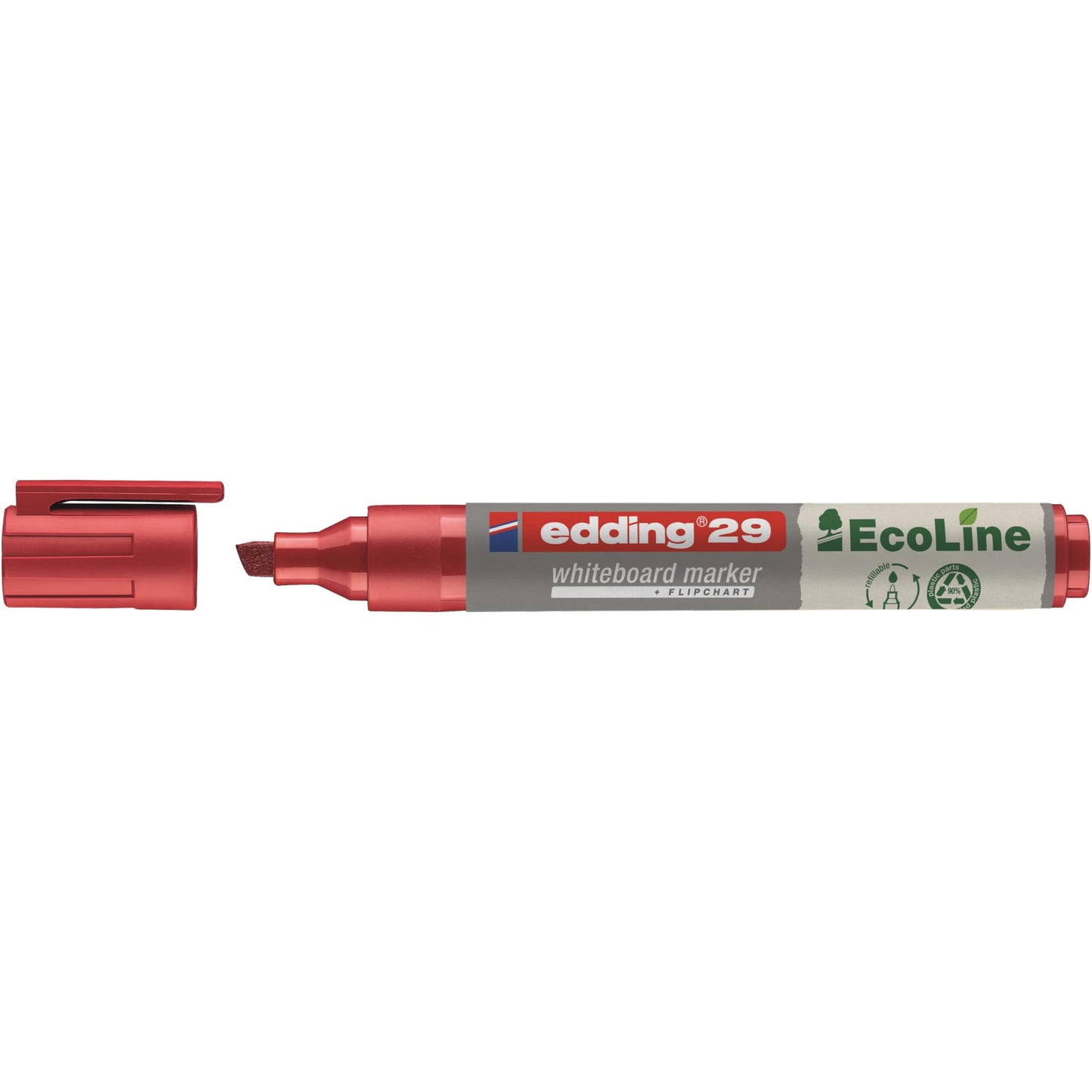 MARCADOR EDDING PIZARRON RECARGABLE ECOLINE P.BISELADA 2-5MM ROJO 61-E-29-02