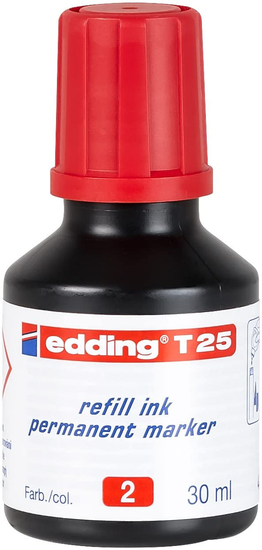 TINTA EDDING RECARGA MARCADOR PERMANENTE 30ML POR GOTEO ROJO 61-E-T25-02