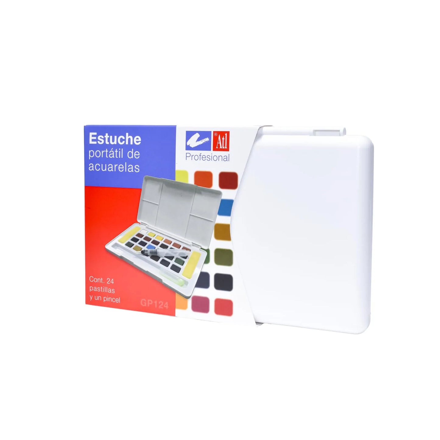 ACUARELA ATL PORTATIL CON 24 COLORES BASICOS  1 PINCEL GP124 30156