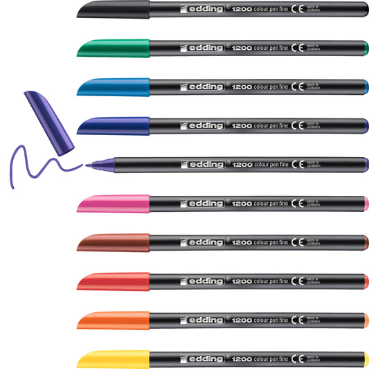 ROTULADOR EDDING COLOUR PEN P. FIBRA 1MM ESTUCHE DE METAL X10 61-E-120010