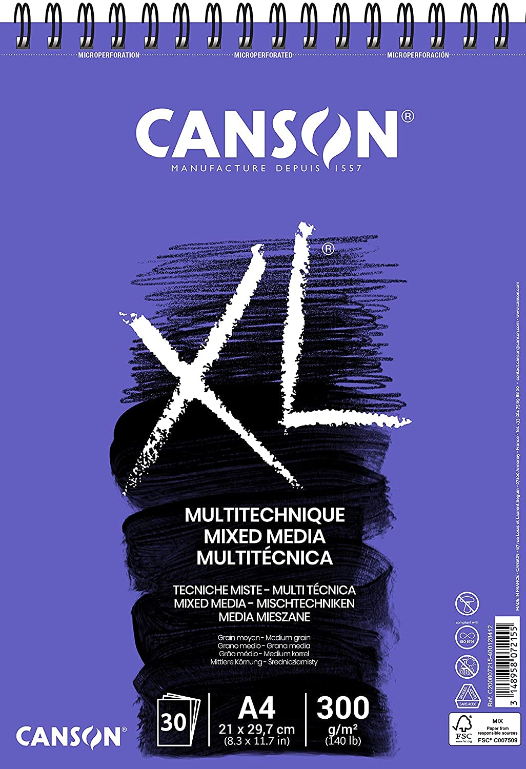 ALBUN CANSON XL MIX MEDIA A4 21X29.7 30H 300G SPP 62380