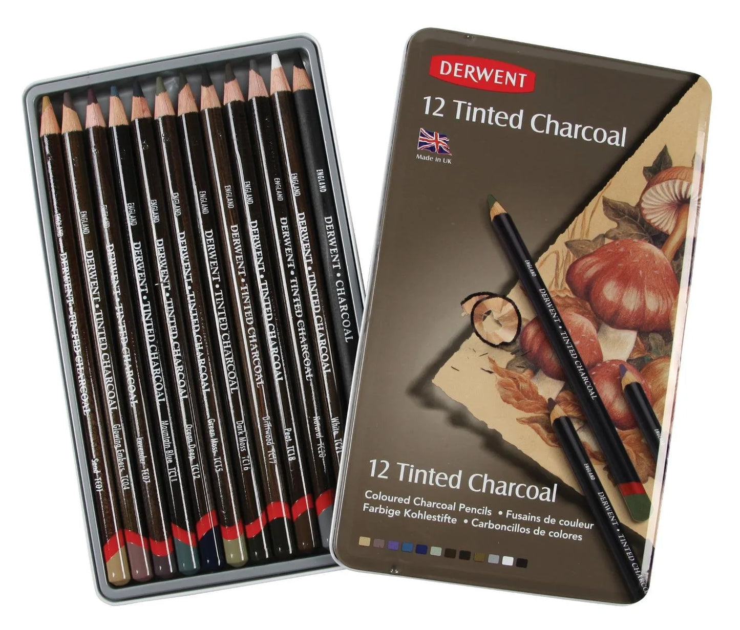 LAPICES CHARCOAL TINTED DERWENT C12 CAJA MET. 21380