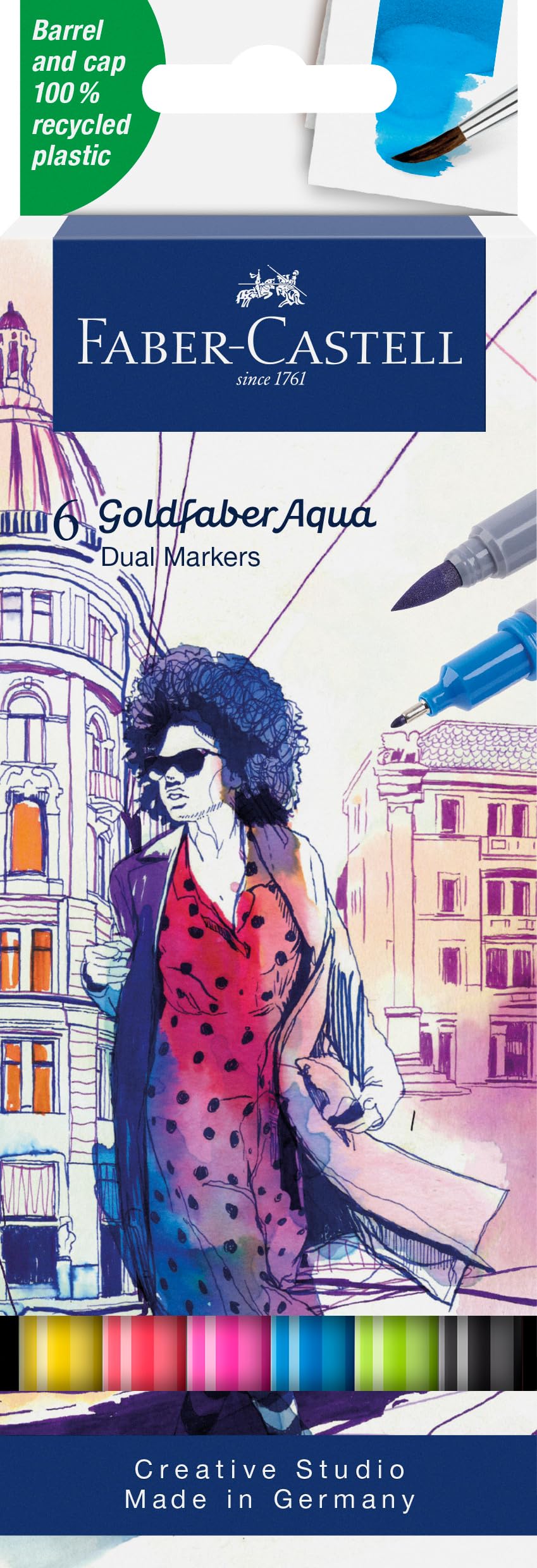 Marcador FC Gold Faber Acuarelables Doble Punta x 6 164606