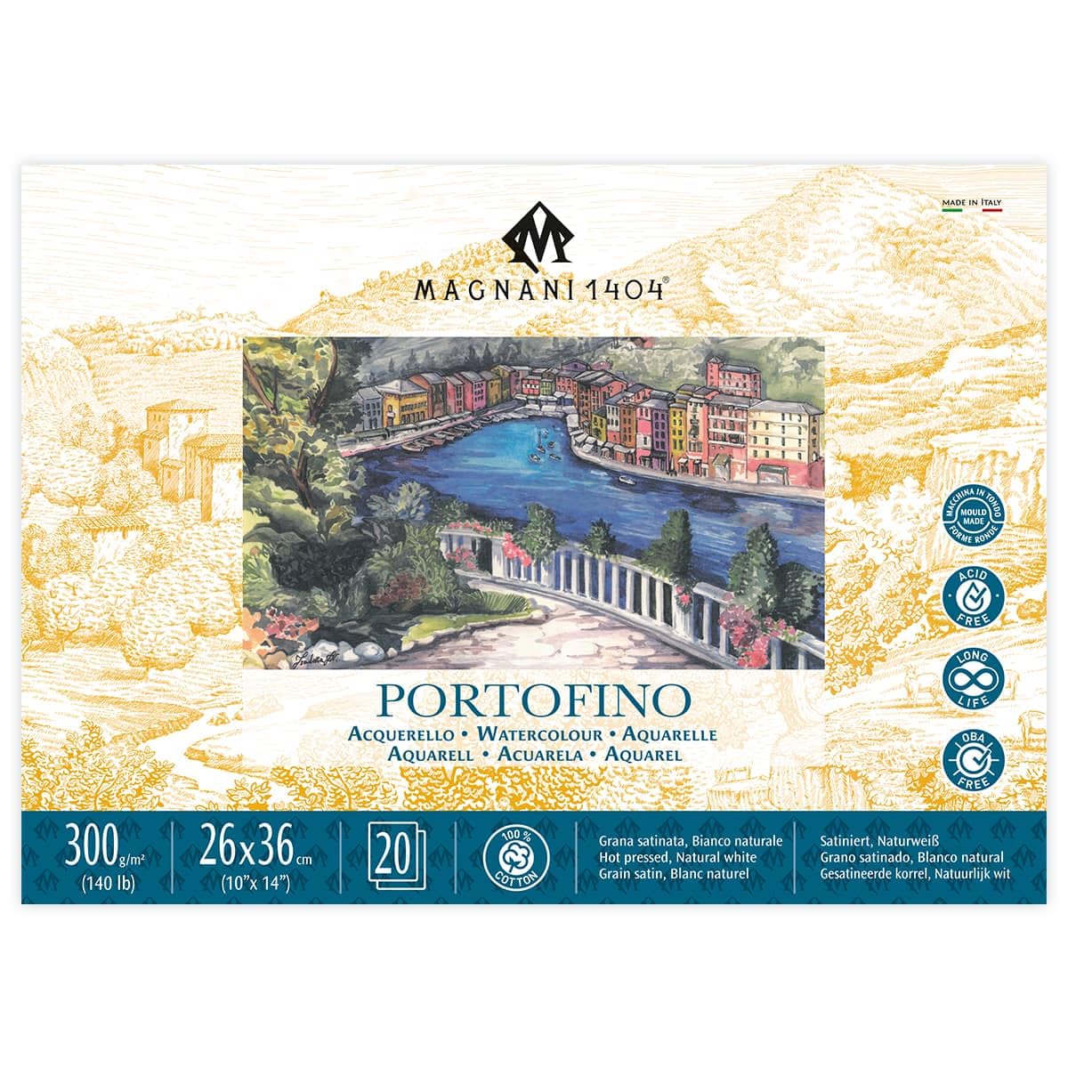 BLOCK MAGNANI ACUARELA PORTOFINO HP 26X36CM 300G 20H 100% ALG. 571233