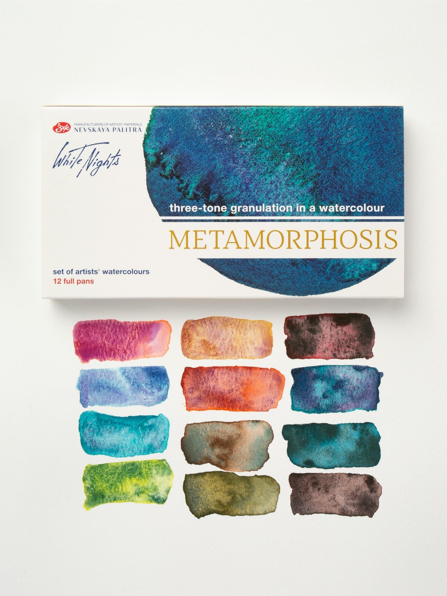 ACUARELAS WHITE NIGHTS EDIC. METAMORFOSIS 12 PASTILLAS EN CAJA DE CARTÓN 350001