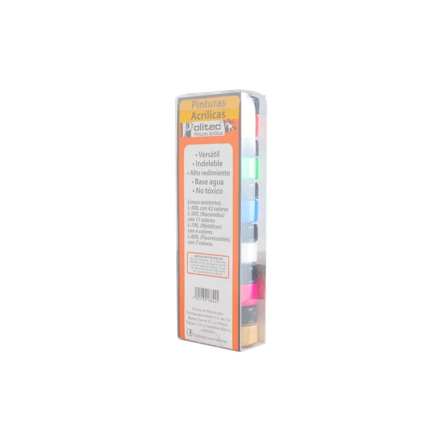 PINTURA POLITEC SURTIDO C12 FLUORESCENTES, NACARADOS Y METALICOS 10ML.  PINC. 22267