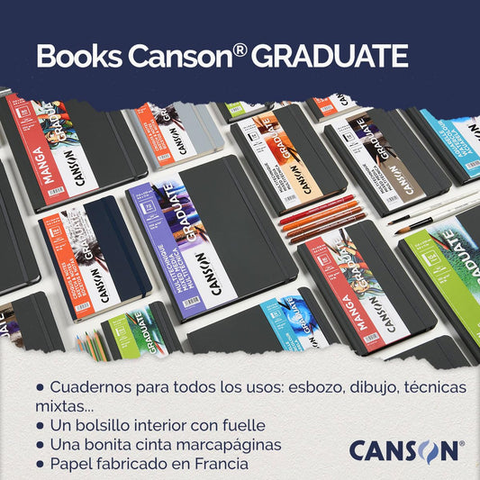 BLOCK CANSON GRADUATE SKETCH NOTES 14X21CM 184HJ 90G AZUL 73714