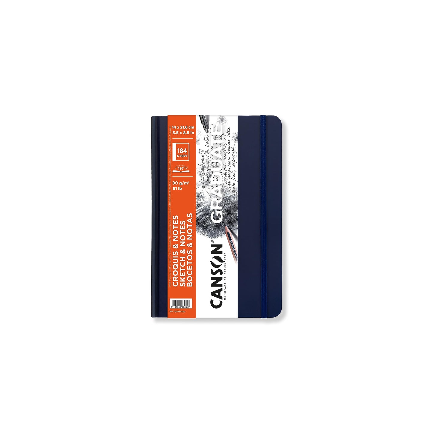 BLOCK CANSON GRADUATE SKETCH NOTES 14X21CM 184HJ 90G AZUL 73714