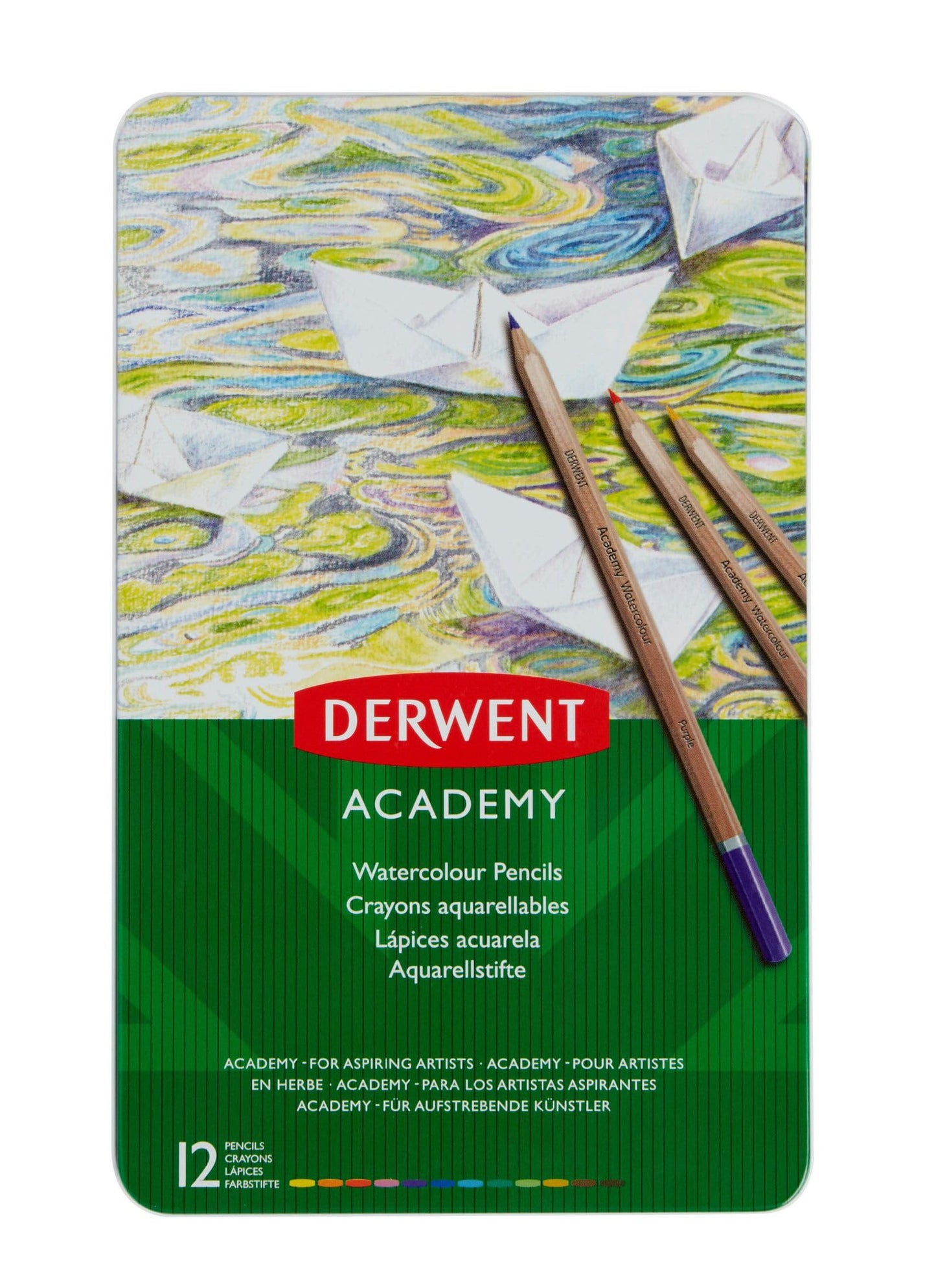 LAPICES ACUAREABLES DERWENT ACADEMY CAJA METALICAX12 23646