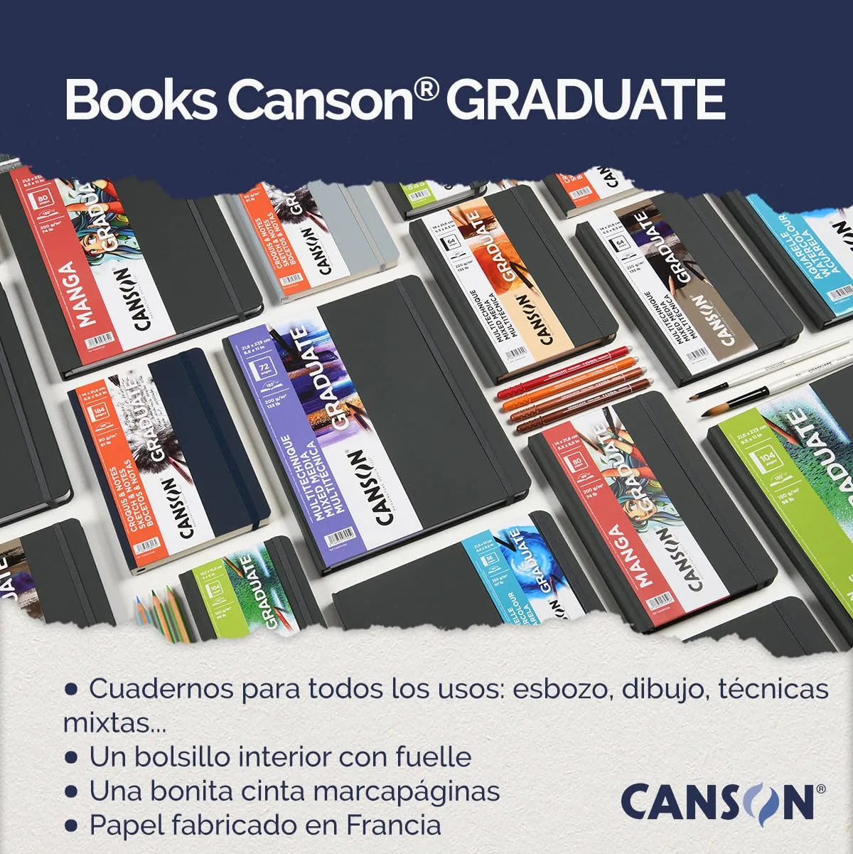 BLOCK CANSON GRADUATE DESSIN 14X21.6CM. 160GR GS RESISTENTE 104HJ 73716
