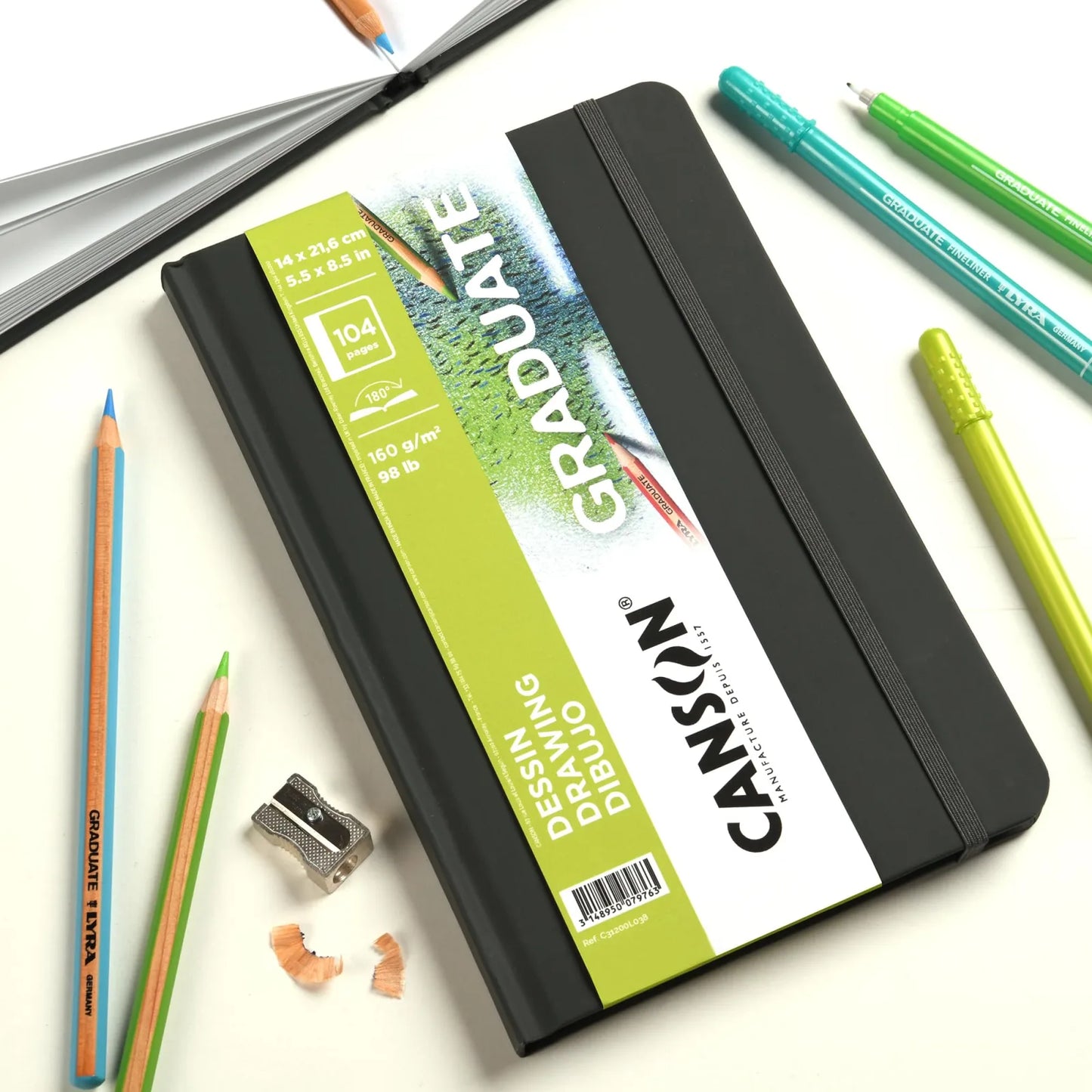 BLOCK CANSON GRADUATE DESSIN 14X21.6CM. 160GR GS RESISTENTE 104HJ 73716