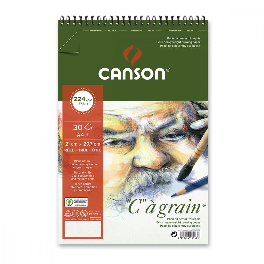 BLOCK CANSON CA GRAIN ESPIRAL A4 14.8X22.7  30H 224G 62972