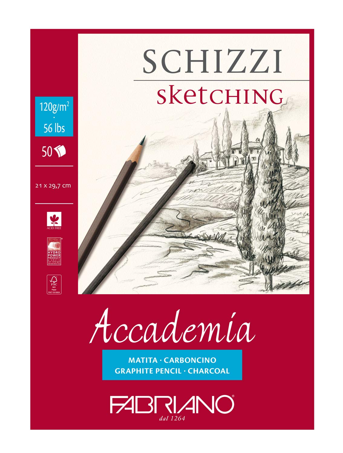 BLOCK FABRIANO ACADEMIA SKETCH 50H 21X29.7CM G120 558129