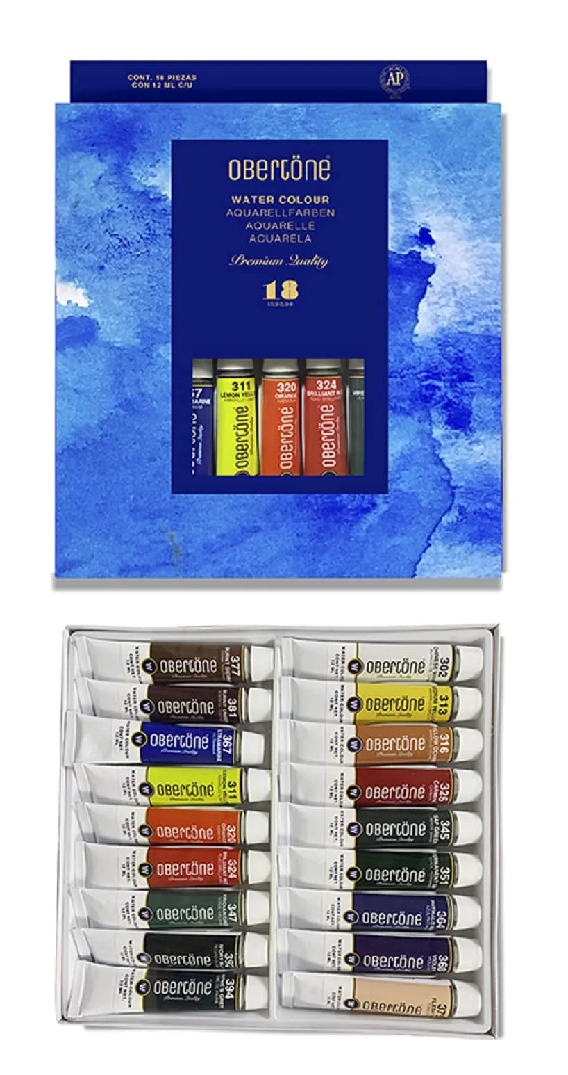 ACUARELA OBERTONE SET 18 TUBOS 12mL PREMIUM QUALITY 972118