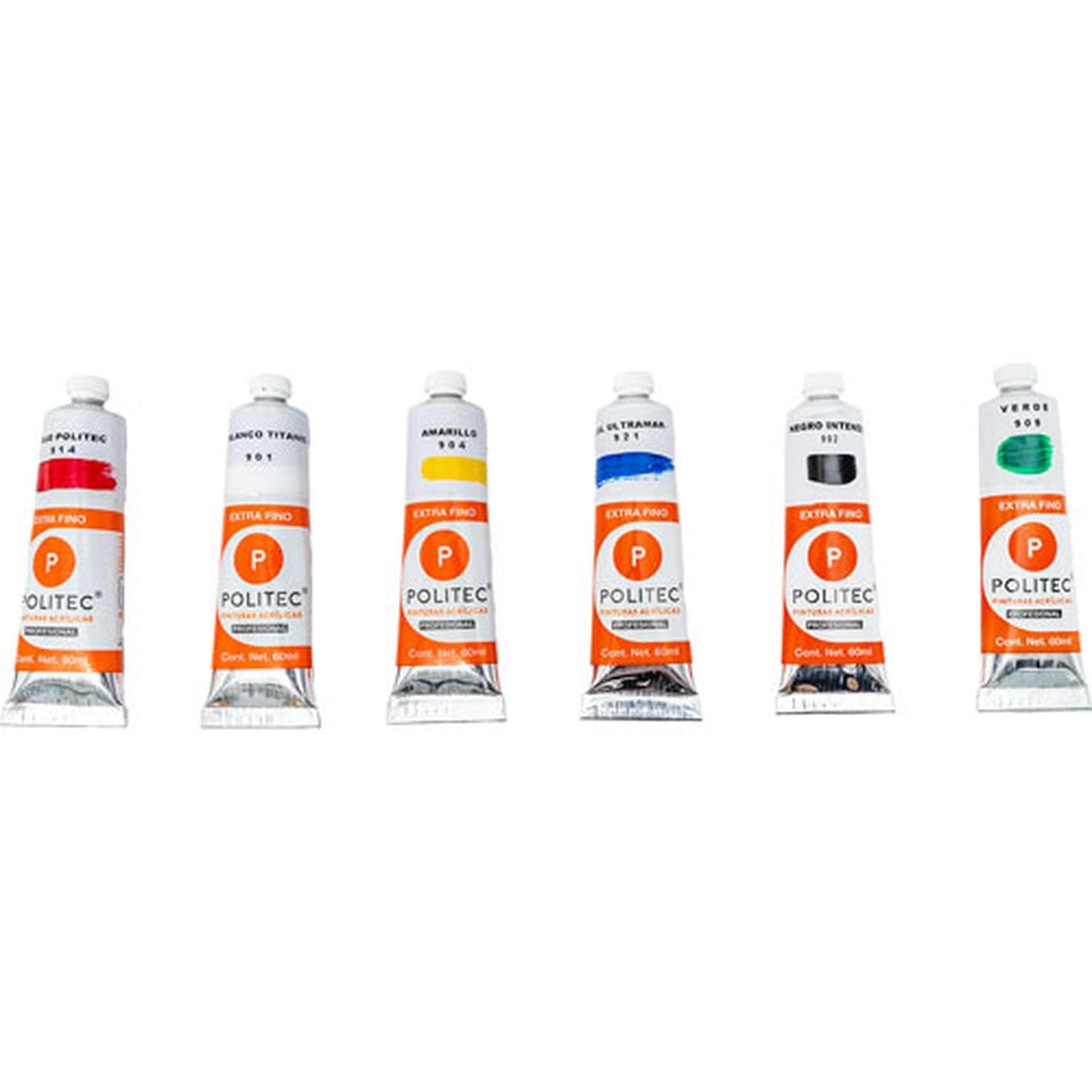 PINTURA ACRILICA POLITEC L-900 SET 6 COLORES 60ML 22269