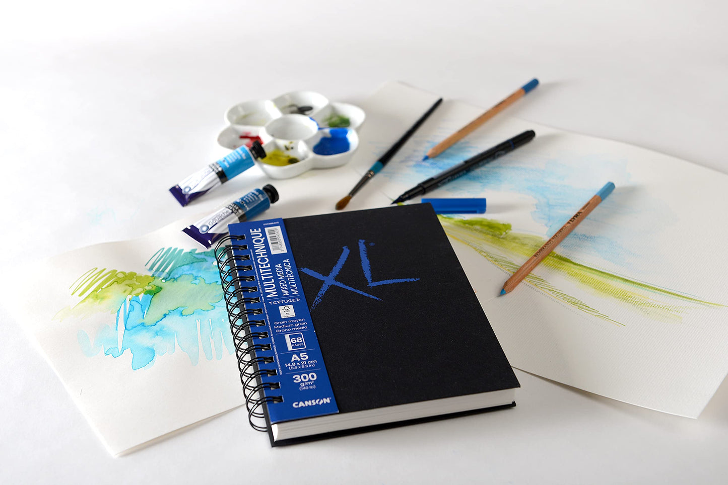 CUADERNO CANSON BOOK XL MIX MEDIA TEXTURED 14.8X21CM A5 300G. 68H 73704