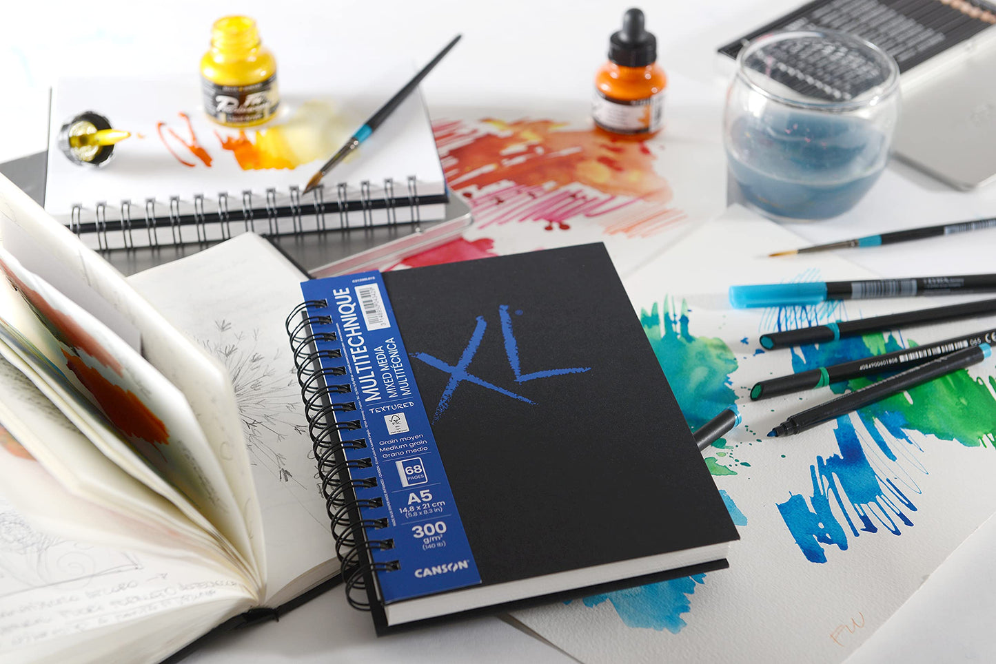 CUADERNO CANSON BOOK XL MIX MEDIA TEXTURED 14.8X21CM A5 300G. 68H 73704
