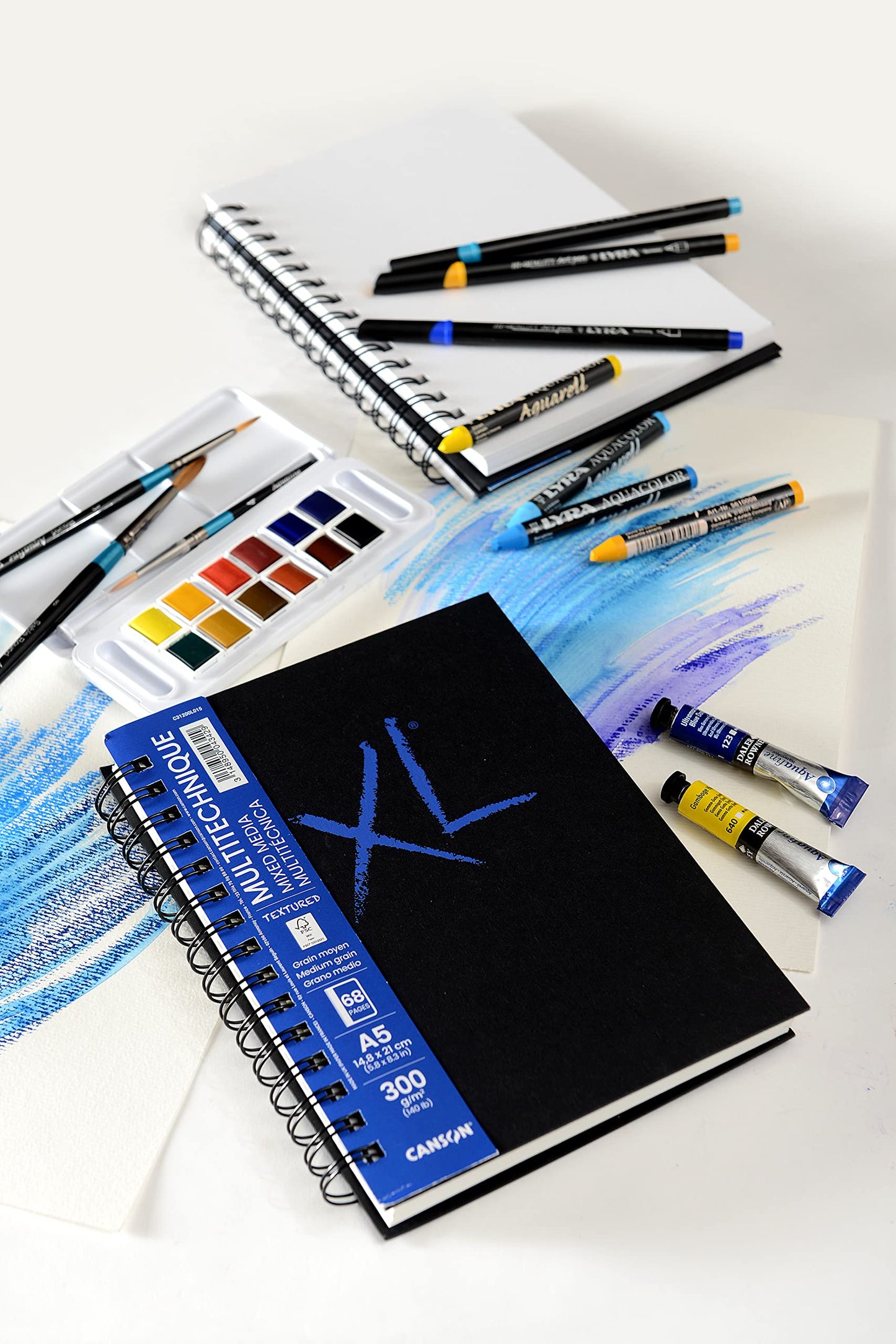 CUADERNO CANSON BOOK XL MIX MEDIA TEXTURED 14.8X21CM A5 300G. 68H 73704