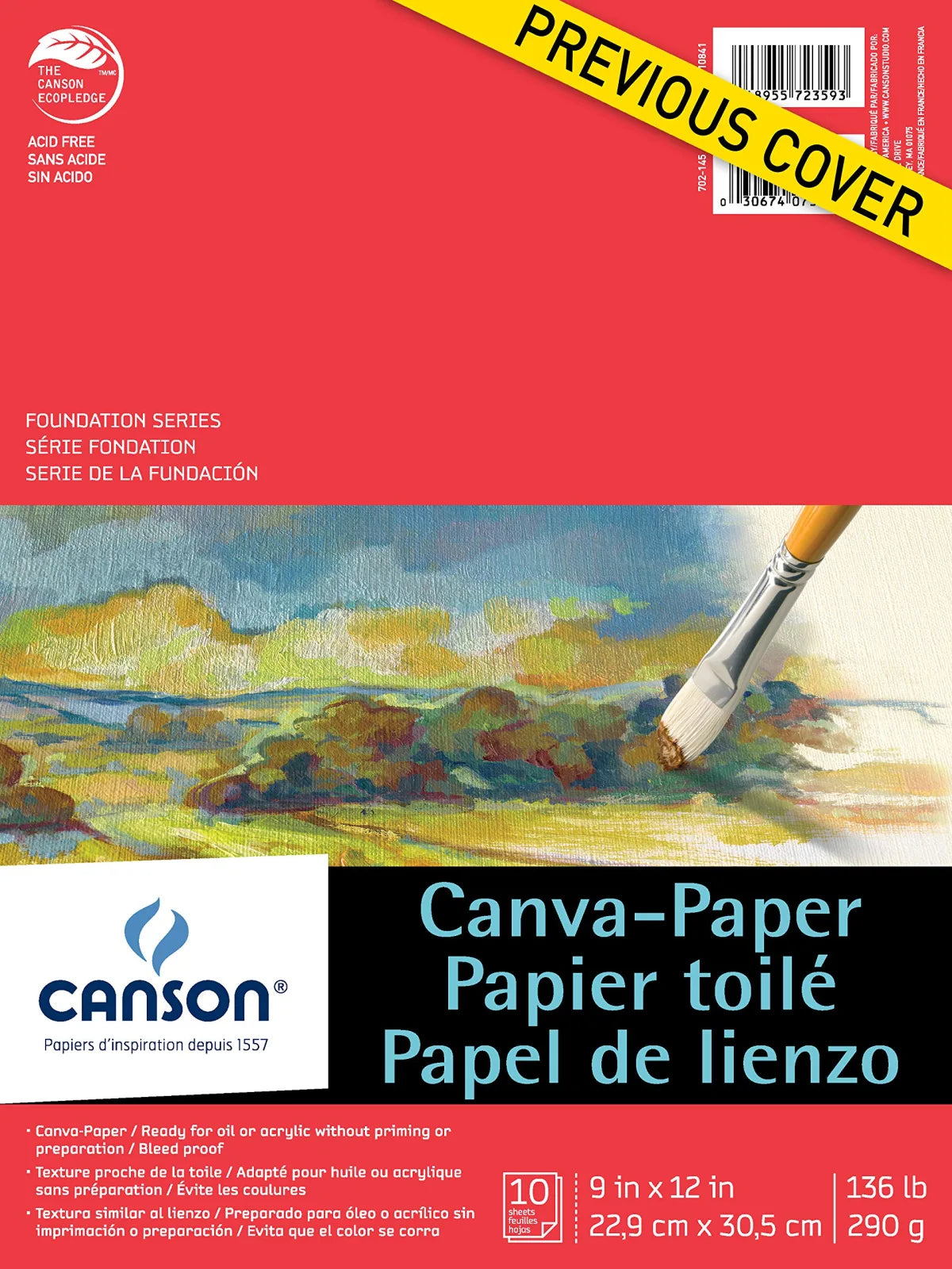 BLOCK CANSON FOUNDATION TIPO CANVA 23X30CM 290GR 10HJ 57500
