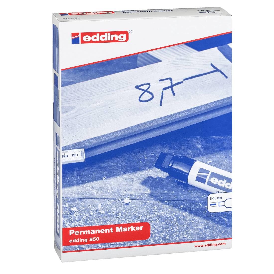 MARCADOR EDDING PERMANENTE JUMBO RECARGABLE P.CUADRADA 5-16MM NEGRO 61-E-850-01