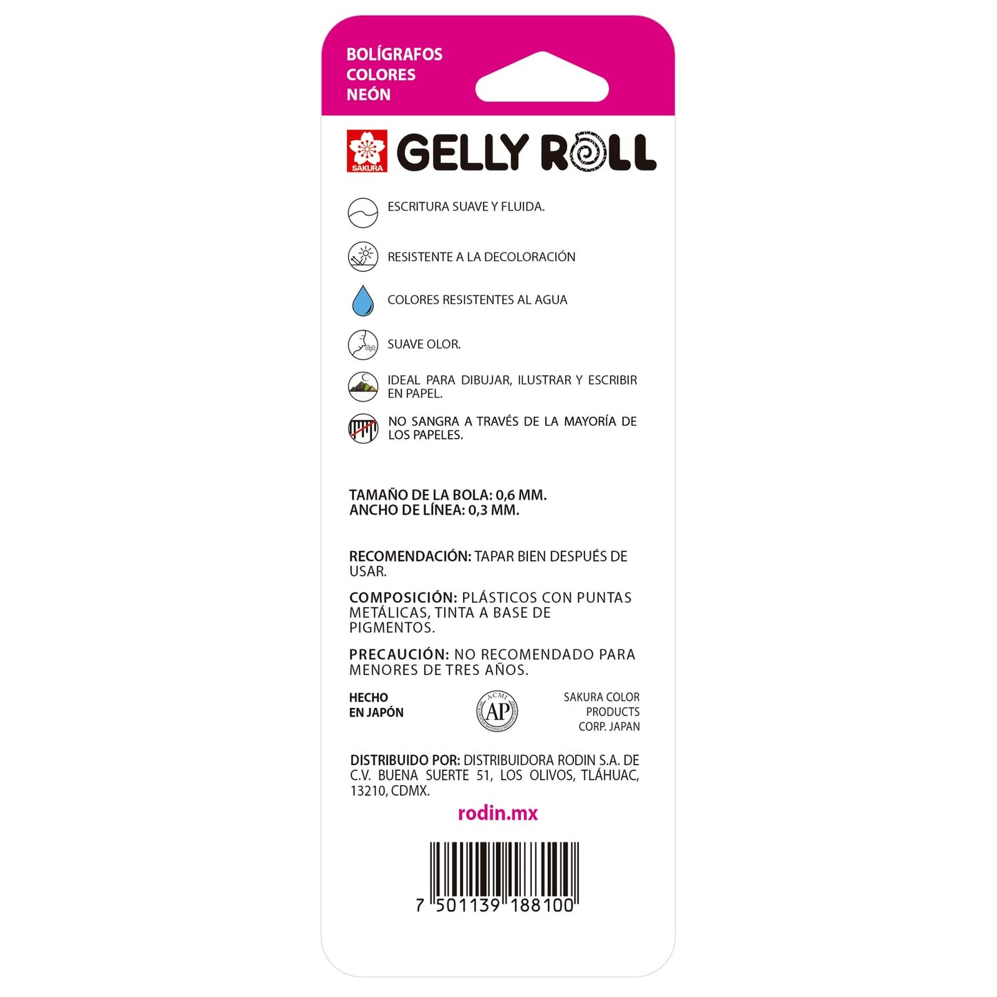 BOLIGRAFO SAKURA GELLY ROLL FINOS C3 COLORES SURTIDOS 22052