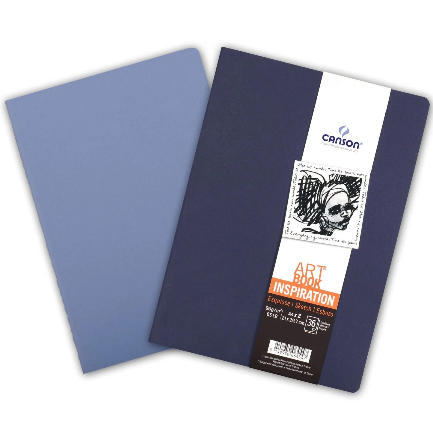 LIBRO DE DIBUJO CANSON INSPIRATION PORTADA AZUL C2PZ 21X29.7CM 96G 36H A4 ECAF006454