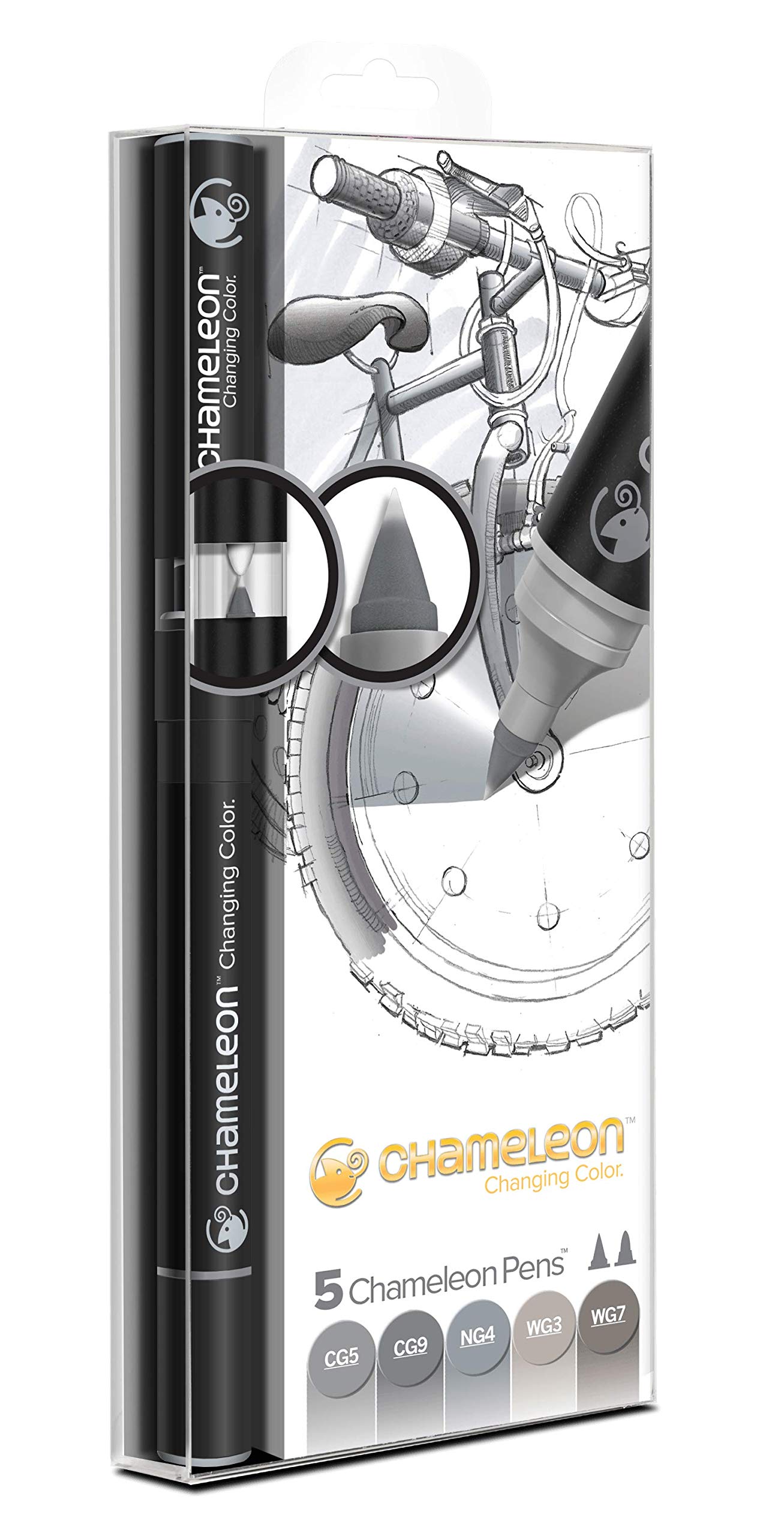 ROTULADORES CHAMELEON DOBLE PUNTA TONOS GRISES X 5 PZ ECHCT0509