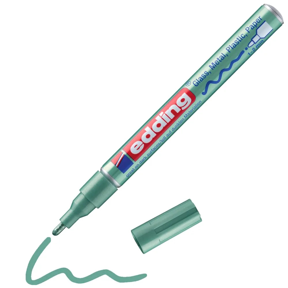 MARCADOR EDDING PERM. TINTA ESPECIAL 1-2MM VERDE MET 61-E-751-74