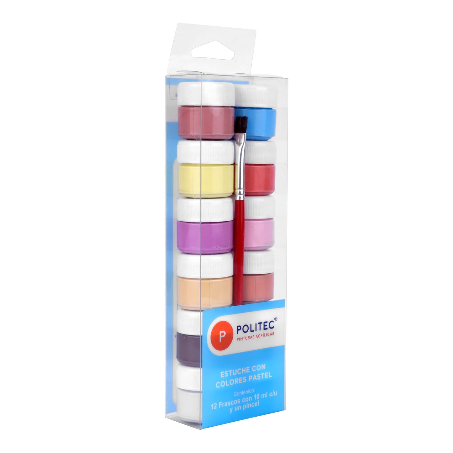 PINTURA POLITEC PASTEL ESTUCHE X 12 10ML PINCEL 30984