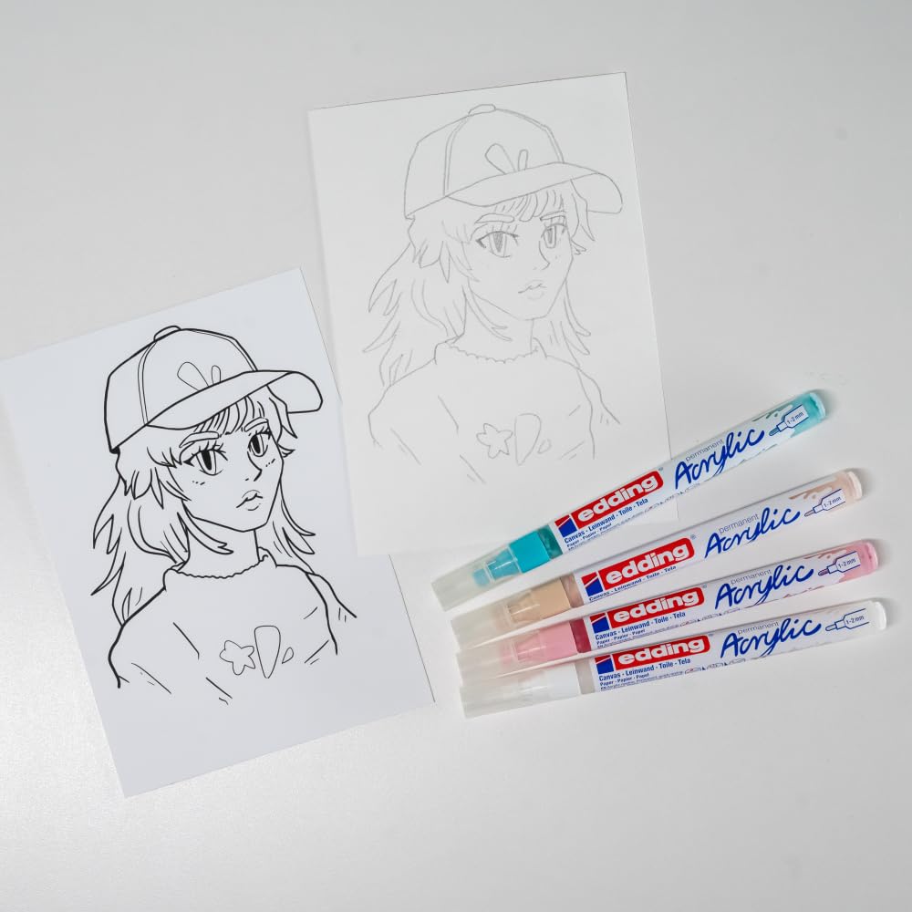 MARCADOR EDDING ACRYLIC 1-2mm C/5 MANGA 61-E-5300-5-Mang
