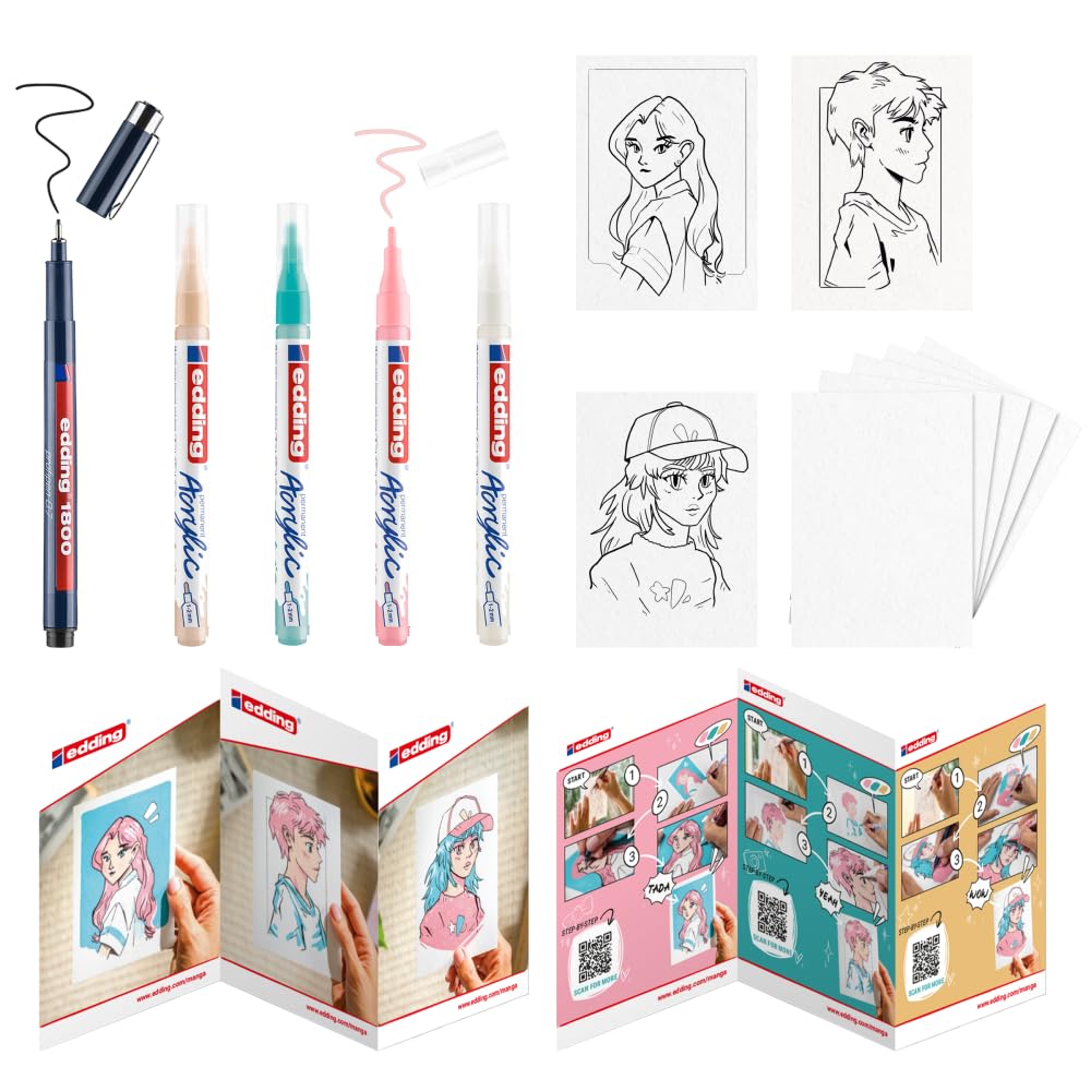MARCADOR EDDING ACRYLIC 1-2mm C/5 MANGA 61-E-5300-5-Mang