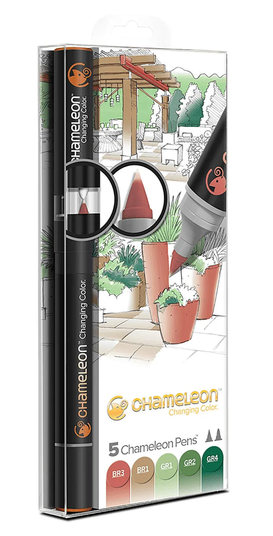 ROTULADORES CHAMELEON DOBLE PUNTA TONOS NATURALEZA X 5 PZ ECHCT0514